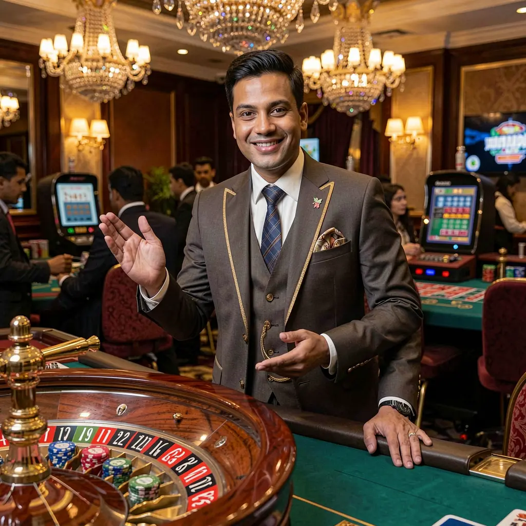 MM99 – Join trusted and immersive live casino games in Bangladesh Professional live casino dealer at a roulette table in a luxury studio representing the trusted and immersive MM99 online casino experience for players in Bangladesh